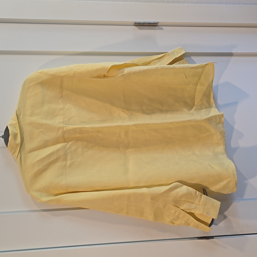 Liz Claiborne Light Yellow Womans Linen Shirt Size M - Picture 7 of 7